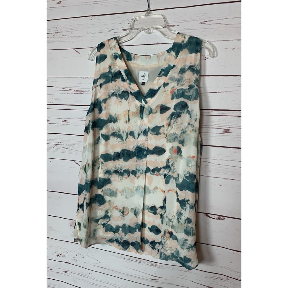 Cabi Women’s M Medium Gelato Watercolor Layered Sleeveless Spring Summer Top - Picture 6 of 13